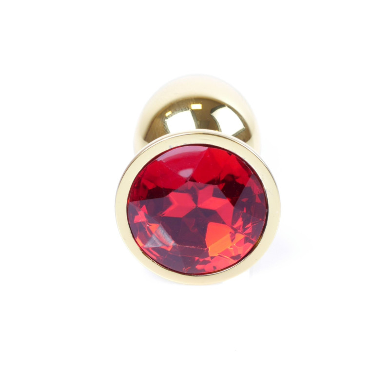 Анальная пробка B – Series HeavyFun Classic Jewellery Gold Plug, диаметр 2,7 см, длина 7 см, Red