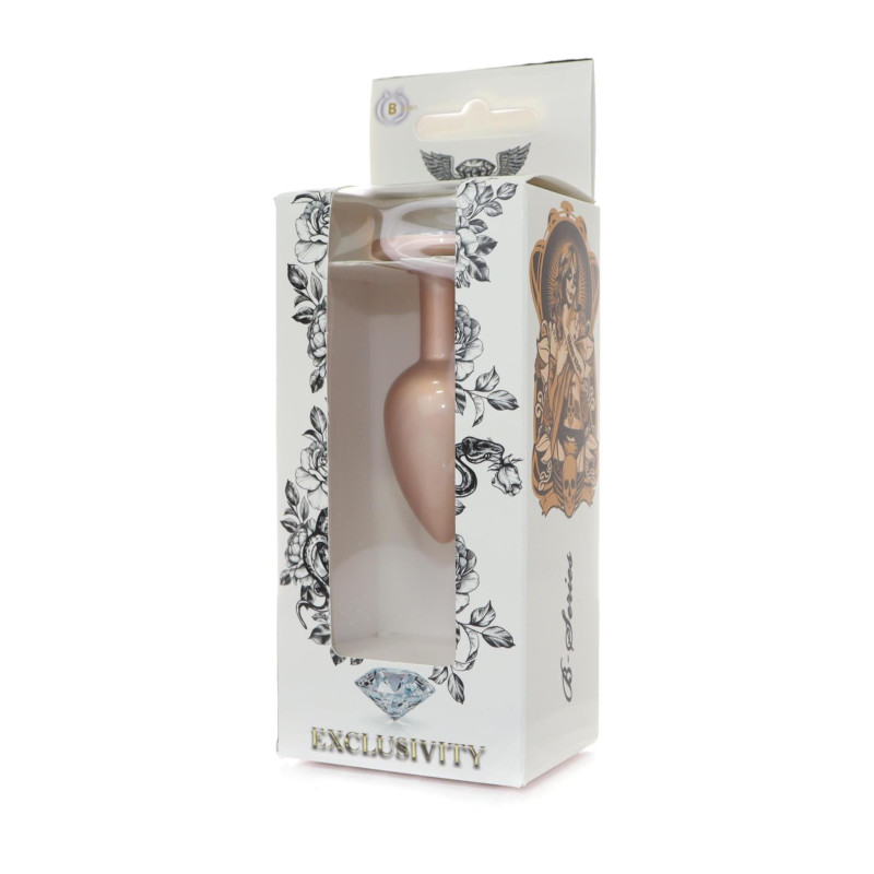Анальна пробка B - Series HeavyFun Pearl Classic Jewellery Gold Plug Clear S