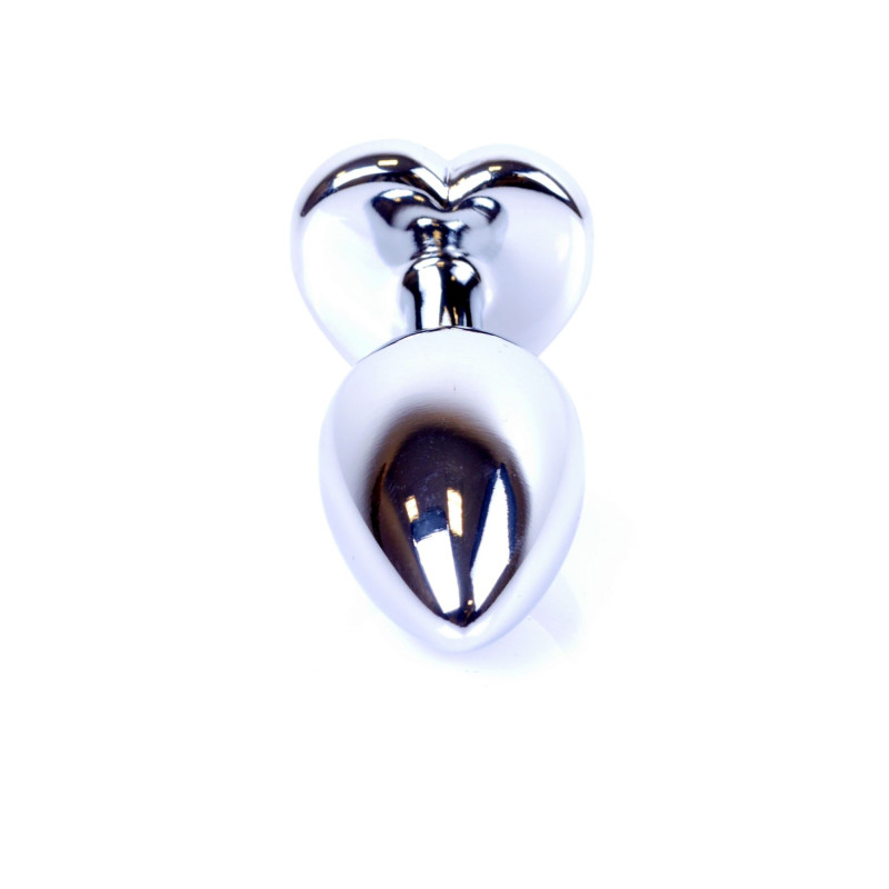 Анальная пробка B – Series HeavyFun Heart Jewellery Silver Plug, диаметр 2,7 см, длина 7 см, Black
