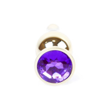 Анальная пробка B - Series HeavyFun Long Jewellery Gold Plug, диаметр 3 см, длина 9,5 см, Purple