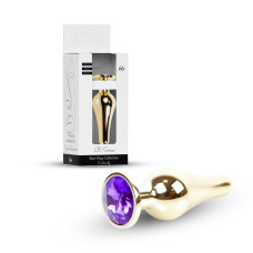 Анальная пробка B - Series HeavyFun Long Jewellery Gold Plug, диаметр 3 см, длина 9,5 см, Purple