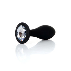 Анальная пробка B - Series HeavyFun Bullet Jewellery Silicone Black Plug, диаметр 3,2 см, длина 10,5 см, Clear