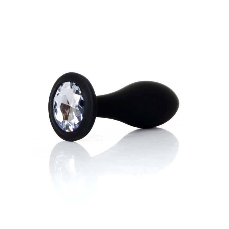 Анальная пробка B - Series HeavyFun Bullet Jewellery Silicone Black Plug, диаметр 3,2 см, длина 10,5 см, Clear