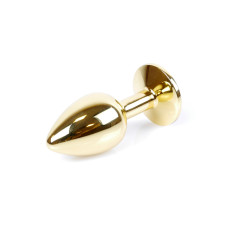 Анальна пробка B - Series HeavyFun Classic Jewellery Gold Plug, діаметр 2,7 см, довжина 7 см, Red
