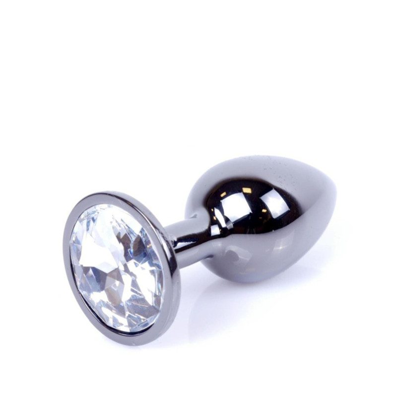 Анальна пробка B - Series HeavyFun Classic Jewellery Dark Silver Plug, діаметр 2,7 см, довжина 7 см, Clear