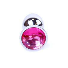 Анальна пробка B - Series HeavyFun Classic Jewellery Silver Plug, діаметр 2,7 см, довжина 7 см, Fuchsia