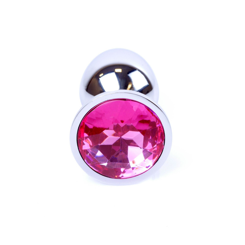 Анальна пробка B - Series HeavyFun Classic Jewellery Silver Plug, діаметр 2,7 см, довжина 7 см, Fuchsia