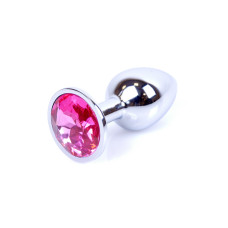Анальна пробка B - Series HeavyFun Classic Jewellery Silver Plug, діаметр 2,7 см, довжина 7 см, Fuchsia