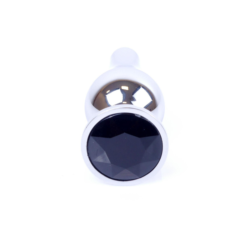 Анальна пробка B - Series HeavyFun Long Jewellery Silver Plug, діаметр 3 см, довжина 9,5 см, Black