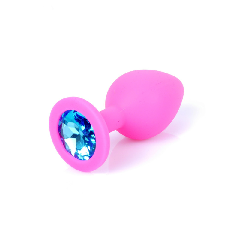 Анальная пробка B - Series HeavyFun Classic Jewellery Silicone Pink Plug, диаметр 3,5 см, длина 8 см, Blue