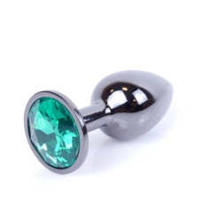 Анальная пробка B – Series HeavyFun Classic Jewellery Dark Silver Plug, диаметр 2,7 см, длина 7 см, Green