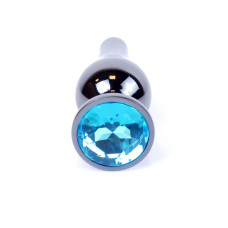 Анальная пробка B - Series HeavyFun Long Jewellery Dark Silver Plug, диаметр 3 см, длина 9,5 см, Blue