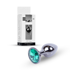 Анальная пробка B – Series HeavyFun Classic Jewellery Dark Silver Plug, диаметр 2,7 см, длина 7 см, Green