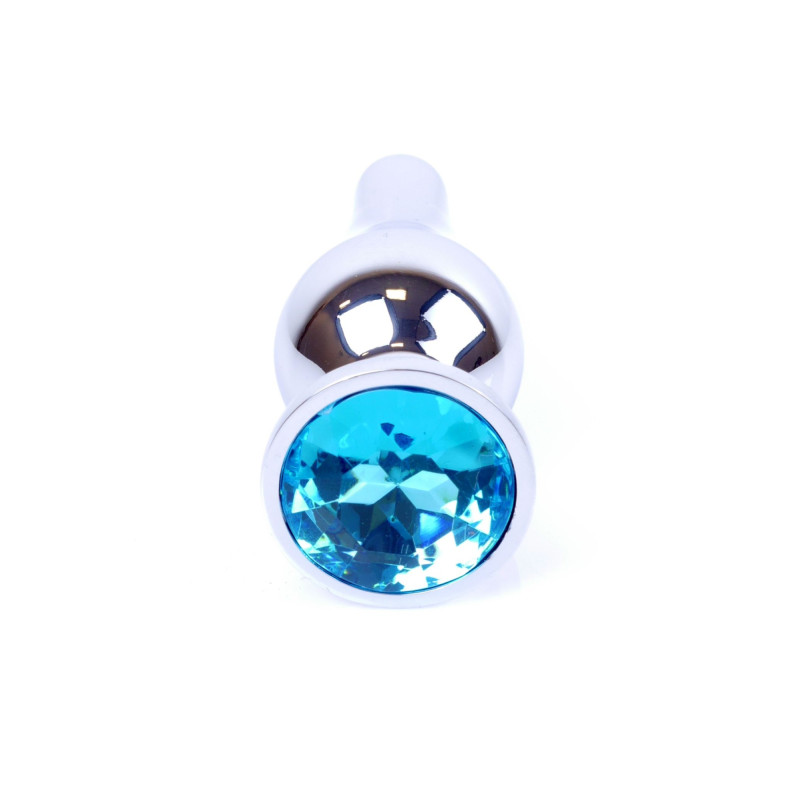 Анальна пробка B - Series HeavyFun Long Jewellery Silver Plug, діаметр 3 см, довжина 9,5 см, Blue