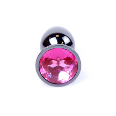 Анальна пробка B - Series HeavyFun Classic Jewellery Dark Silver Plug, діаметр 2,7 см, довжина 7 см, Pink