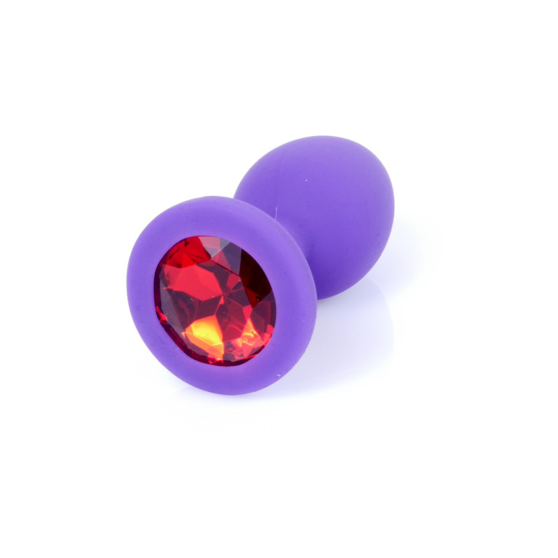 Анальная пробка B-Series HeavyFun Classic Jewellery Silicone Purple Plug, диаметр 2,7 см, длина 7 см, Red
