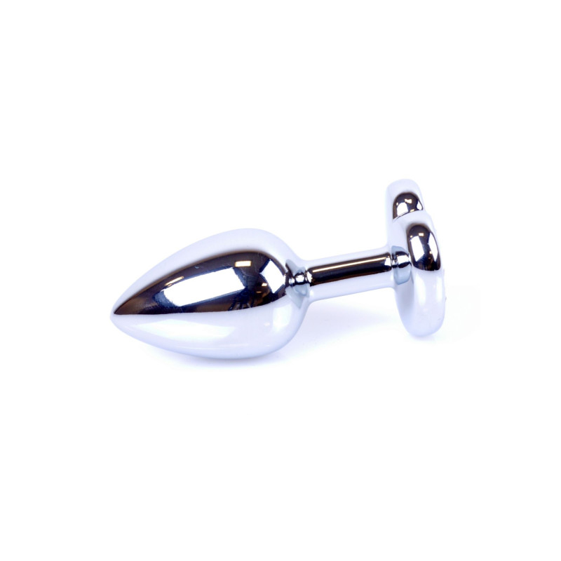 Анальная пробка B - Series HeavyFun Heart Jewellery Silver Plug, диаметр 2,7 см, длина 7 см, Clear