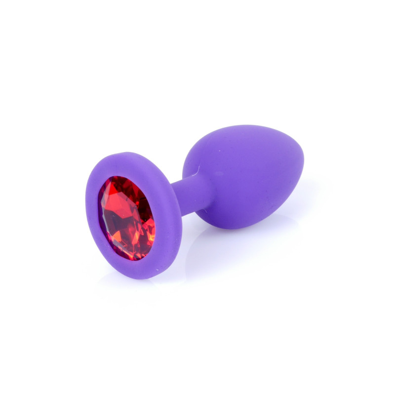 Анальная пробка B-Series HeavyFun Classic Jewellery Silicone Purple Plug, диаметр 2,7 см, длина 7 см, Red