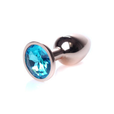 Анальна пробка B - Series HeavyFun Classic Jewellery Red Gold Plug, діаметр 2,7 см, довжина 7 см, Blue