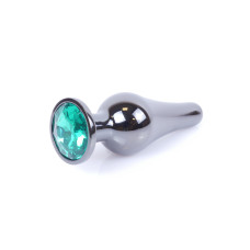 Анальная пробка B - Series HeavyFun Long Jewellery Dark Silver Plug, диаметр 3 см, длина 9,5 см, Green