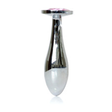 Анальна пробка B - Series HeavyFun Bullet Jewellery Silver Plug, діаметр 2,8 см, довжина 9,2 см, Pink