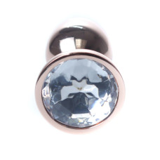 Анальна пробка B - Series HeavyFun Classic Jewellery Red Gold Plug, діаметр 2,7 см, довжина 7 см, Clear