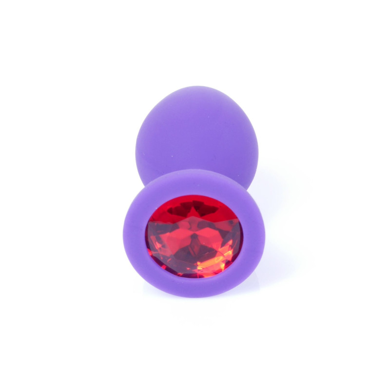 Анальная пробка B-Series HeavyFun Classic Jewellery Silicone Purple Plug, диаметр 3,5 см, длина 8 см, Red
