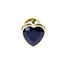 Анальна пробка B - Series HeavyFun Heart Jewellery Gold Plug, діаметр 2,7 см, довжина 7 см, Black