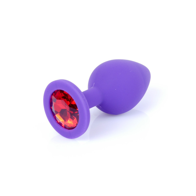 Анальная пробка B-Series HeavyFun Classic Jewellery Silicone Purple Plug, диаметр 3,5 см, длина 8 см, Red