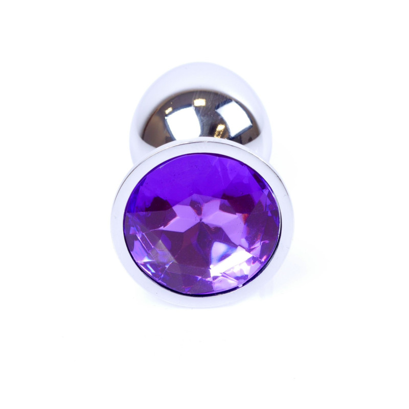 Анальная пробка B – Series HeavyFun Classic Jewellery Silver Plug, диаметр 2,7 см, длина 7 см, Purple