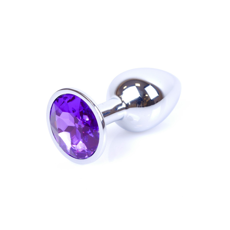 Анальная пробка B – Series HeavyFun Classic Jewellery Silver Plug, диаметр 2,7 см, длина 7 см, Purple