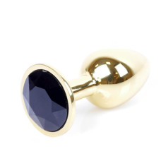 Анальная пробка B – Series HeavyFun Classic Jewellery Gold Plug, диаметр 2,7 см, длина 7 см, Black