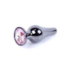 Анальная пробка B - Series HeavyFun Long Jewellery Dark Silver Plug, диаметр 3 см, длина 9,5 см, Pink