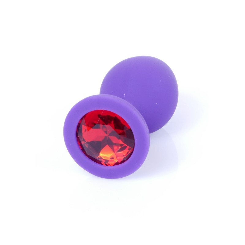 Анальная пробка B-Series HeavyFun Classic Jewellery Silicone Purple Plug, диаметр 3,5 см, длина 8 см, Red