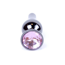 Анальная пробка B - Series HeavyFun Long Jewellery Dark Silver Plug, диаметр 3 см, длина 9,5 см, Pink