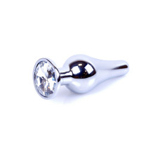 Анальная пробка B - Series HeavyFun Long Jewellery Silver Plug, диаметр 3 см, длина 9,5 см, Clear