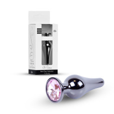 Анальная пробка B - Series HeavyFun Long Jewellery Dark Silver Plug, диаметр 3 см, длина 9,5 см, Pink