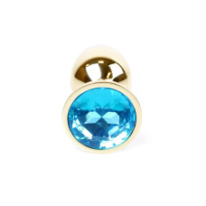Анальная пробка B – Series HeavyFun Classic Jewellery Gold Plug, диаметр 2,7 см, длина 7 см, Blue