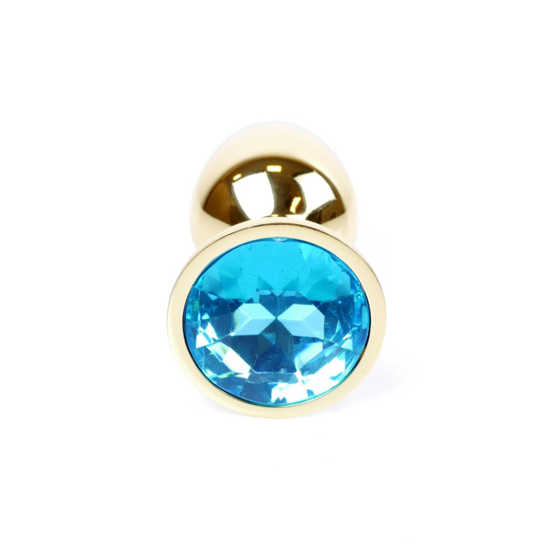 Анальная пробка B – Series HeavyFun Classic Jewellery Gold Plug, диаметр 2,7 см, длина 7 см, Blue
