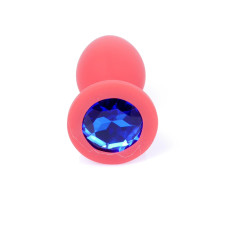 Анальна пробка B - Series HeavyFun Classic Jewellery Silicone Red Plug, діаметр 2,7 см, довжина 7 см, Dark Blue