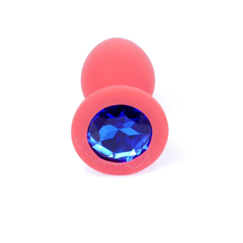 Анальна пробка B - Series HeavyFun Classic Jewellery Silicone Red Plug, діаметр 2,7 см, довжина 7 см, Dark Blue