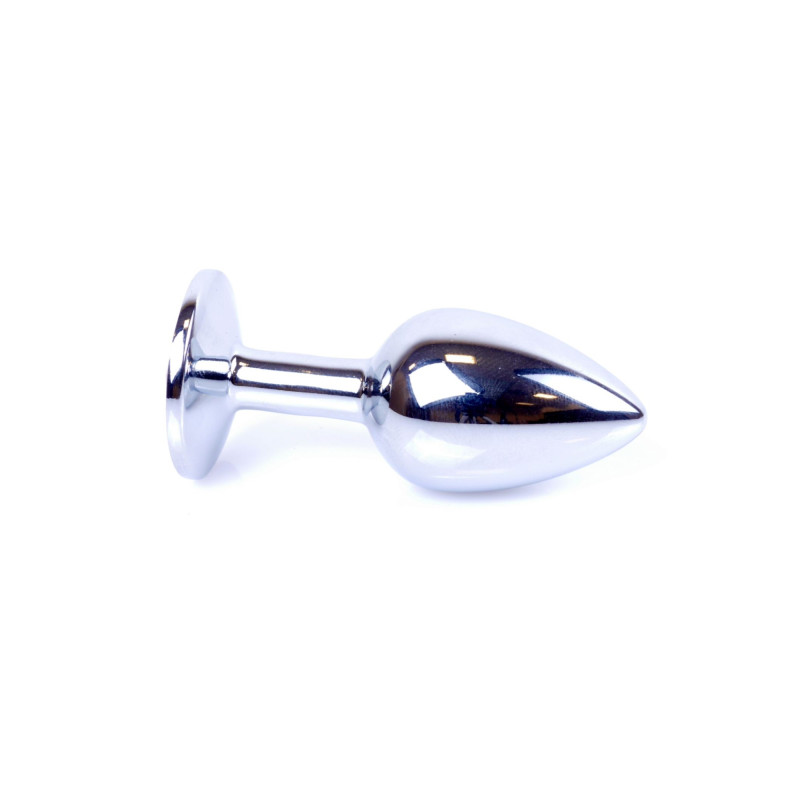 Анальна пробка B - Series HeavyFun Classic Jewellery Silver Plug, діаметр 2,7 см, довжина 7 см, Red