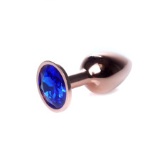 Анальна пробка B - Series HeavyFun Classic Jewellery Red Gold Plug, діаметр 2,7 см, довжина 7 см, Dark Blue