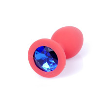 Анальна пробка B - Series HeavyFun Classic Jewellery Silicone Red Plug, діаметр 2,7 см, довжина 7 см, Dark Blue