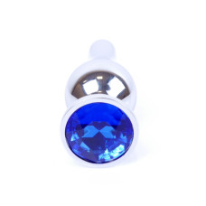 Анальная пробка B - Series HeavyFun Long Jewellery Silver Plug, диаметр 3 см, длина 9,5 см, Dark Blue