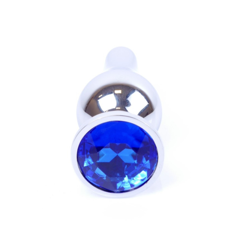 Анальная пробка B - Series HeavyFun Long Jewellery Silver Plug, диаметр 3 см, длина 9,5 см, Dark Blue