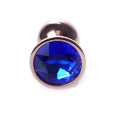 Анальна пробка B - Series HeavyFun Classic Jewellery Red Gold Plug, діаметр 2,7 см, довжина 7 см, Dark Blue