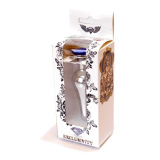 Анальная пробка B - Series HeavyFun Long Jewellery Silver Plug, диаметр 3 см, длина 9,5 см, Dark Blue