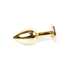 Анальная пробка B – Series HeavyFun Classic Jewellery Gold Plug, диаметр 2,7 см, длина 7 см, Blue
