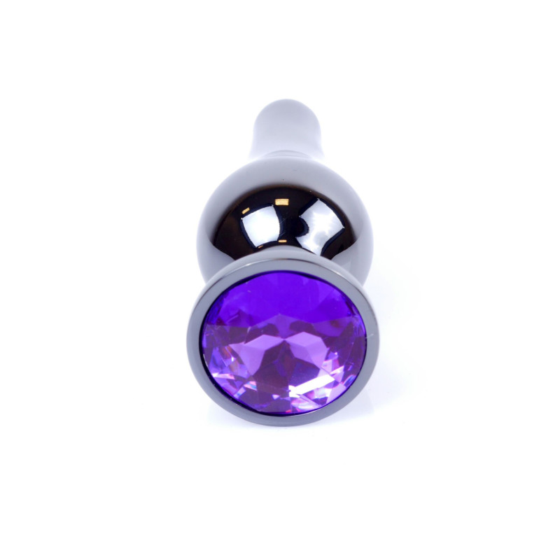 Анальна пробка B - Series HeavyFun Long Jewellery Dark Silver Plug, діаметр 3 см, довжина 9,5 см, Purple